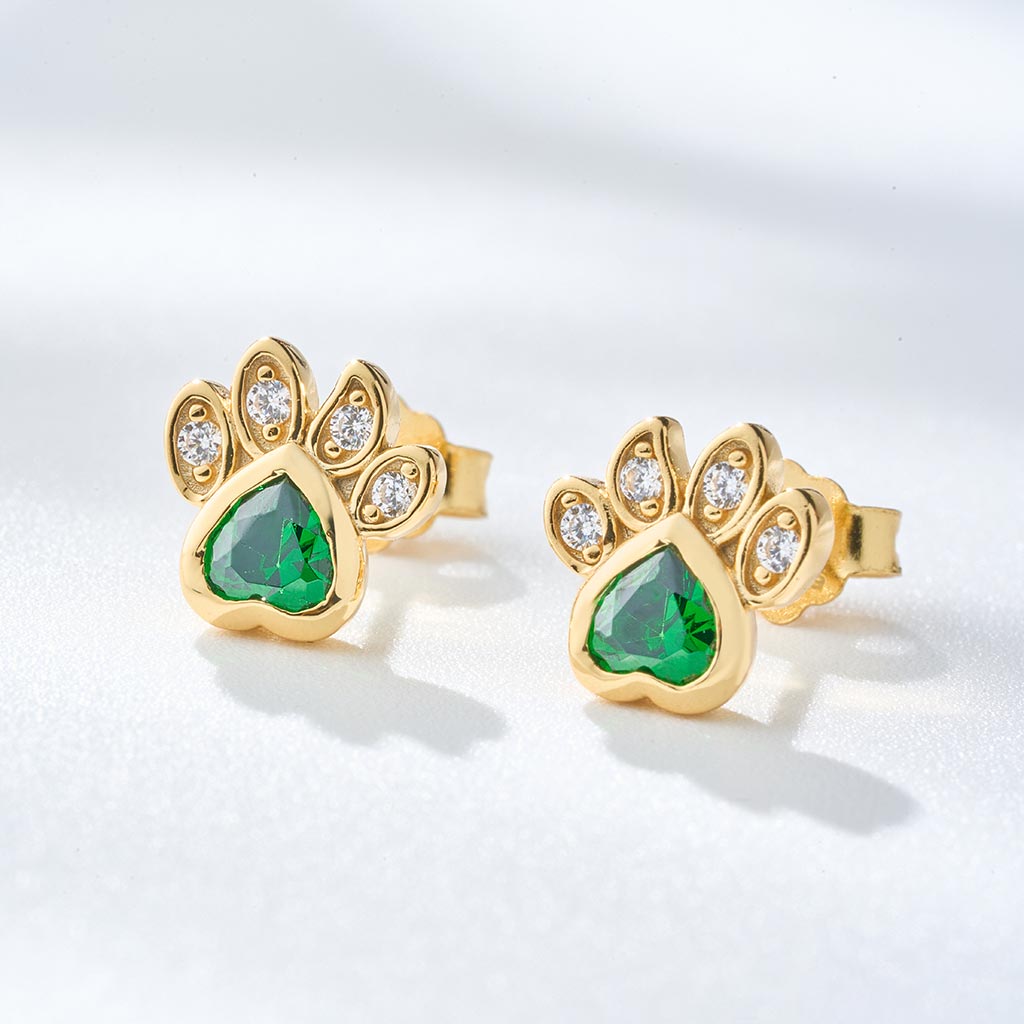 Aretes Huellita Esmeralda