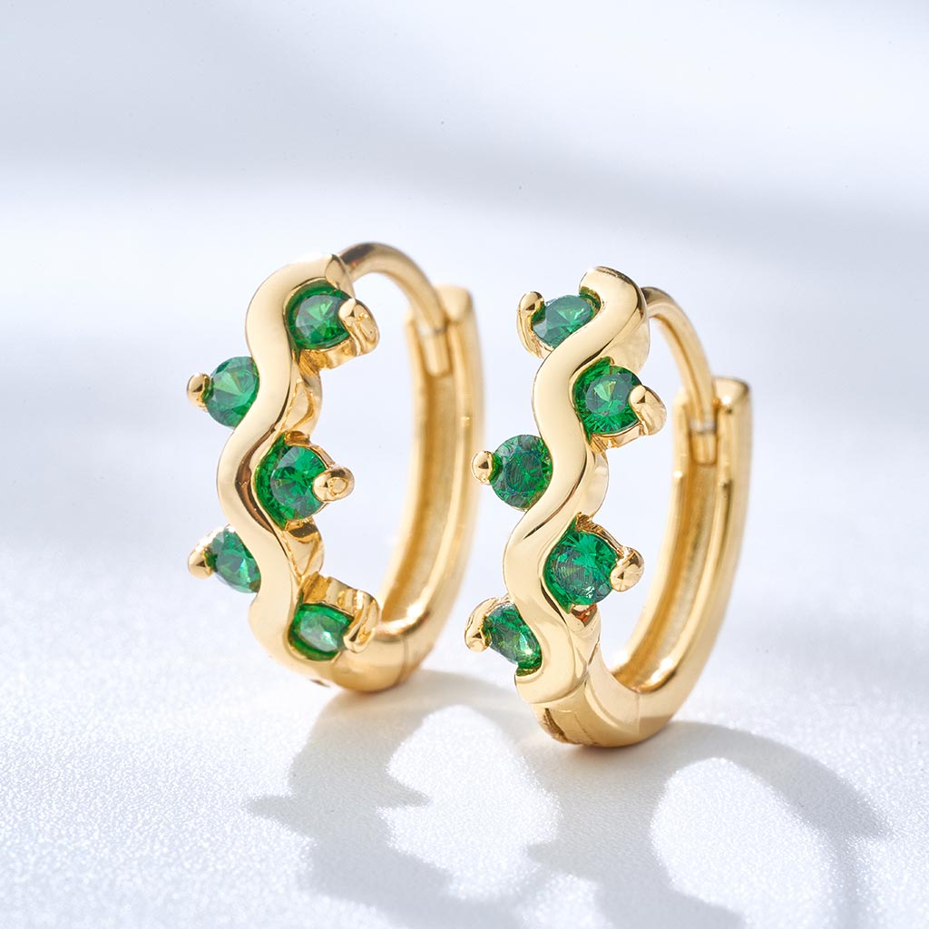 Aretes Lila Esmeralda